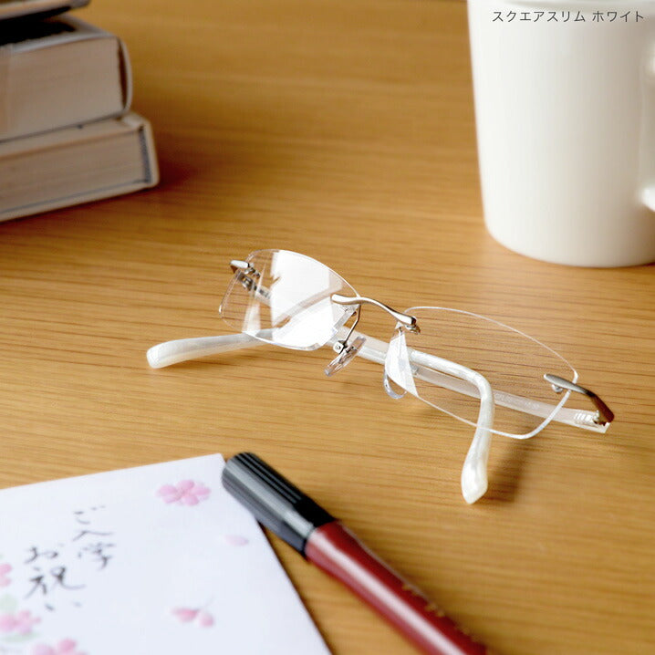 アイウェアエア フレームレス フチなし スクエアスリム 4色