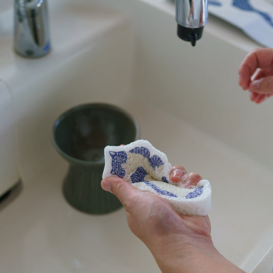 kata kata ポップアップスポンジ ねこ 型絵 セルローススポンジ