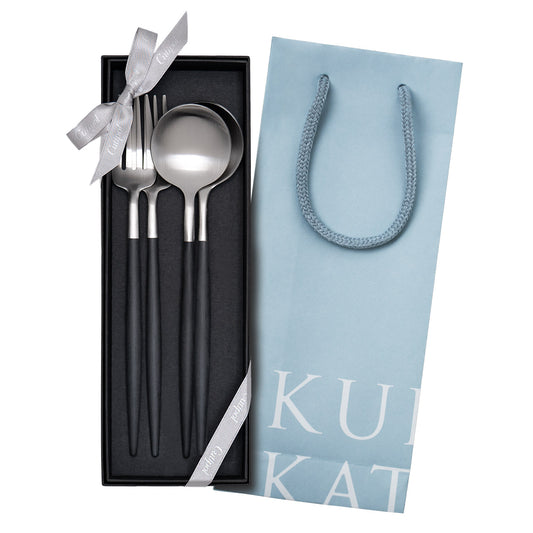 【正規取扱店】 クチポール GOA/ゴア ディナー 4本セットギフトセット ブラックシルバー