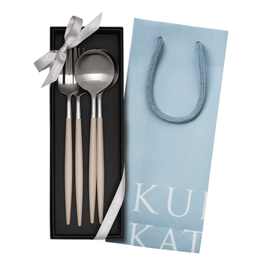 【正規取扱店】 クチポール GOA/ゴア ディナー 4本 ギフトセット アイボリー シルバー