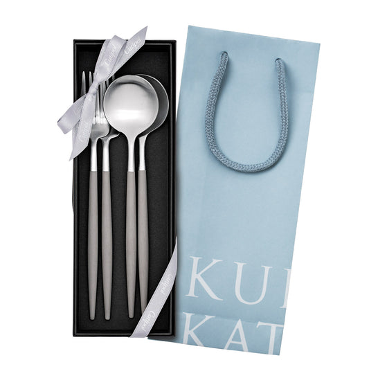 【正規取扱店】 クチポール GOA/ゴア ディナー 4本 ギフトセット ウォームグレー シルバー