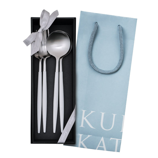 【正規取扱店】 クチポール GOA/ゴア ディナー 4本 ギフトセット ホワイト シルバー