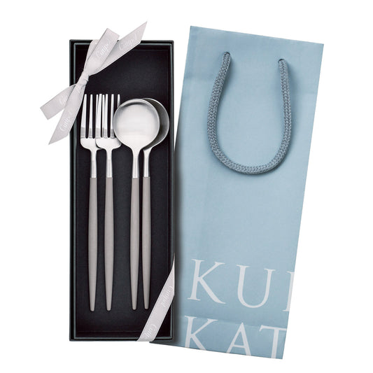 【正規取扱店】 クチポール GOA/ゴア デザート 4本 ギフトセット ウォームグレー シルバー