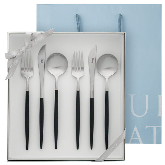 【正規取扱店】 クチポール GOA/ゴア ディナー 6本 ギフトセット ブラック シルバー