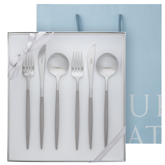 【正規取扱店】 クチポール GOA/ゴア ディナー 6本 ギフトセット ウォームグレー シルバー