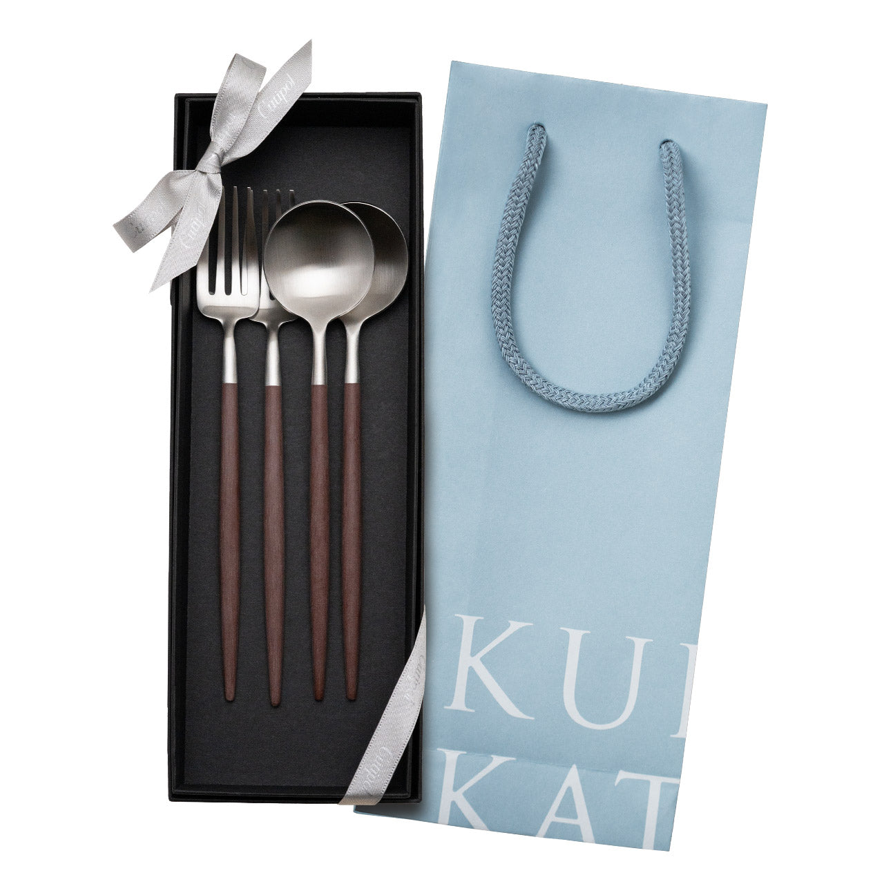 【正規取扱店】 クチポール GOA/ゴア デザート 4本 ギフトセット ブラウン シルバー