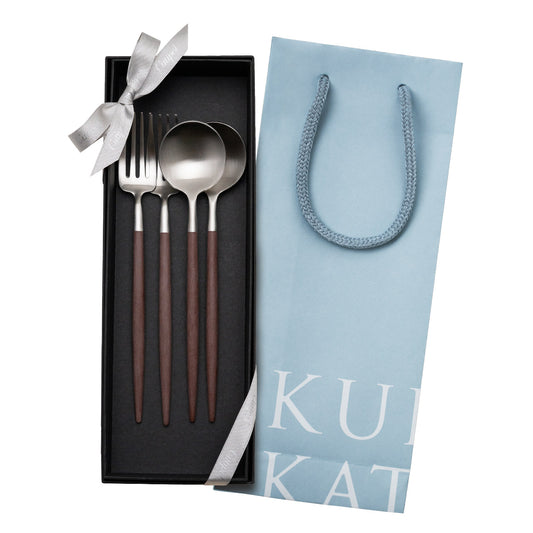 【正規取扱店】 クチポール GOA/ゴア デザート 4本 ギフトセット ブラウン シルバー