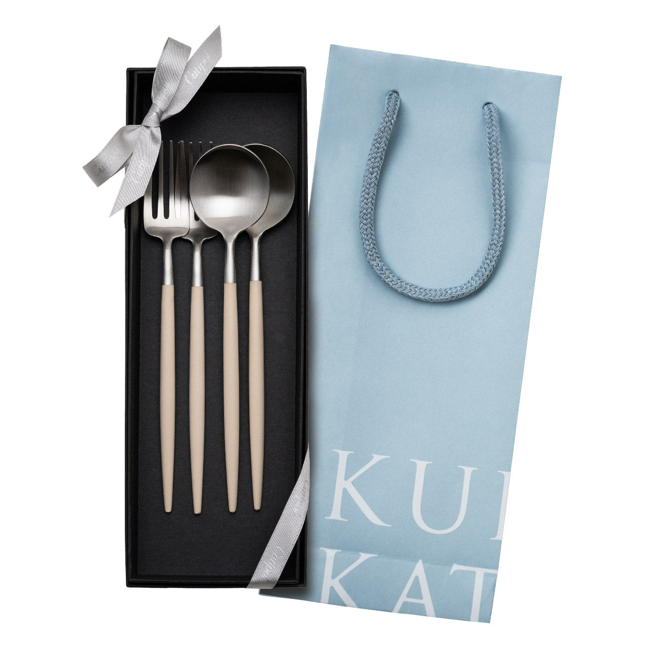 【正規取扱店】 クチポール GOA/ゴア デザート 4本 ギフトセット アイボリー シルバー