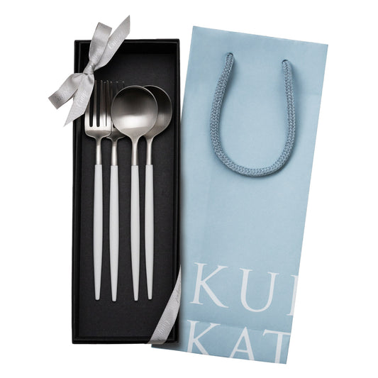 【正規取扱店】 クチポール GOA/ゴア デザート 4本 ギフトセット ホワイト シルバー