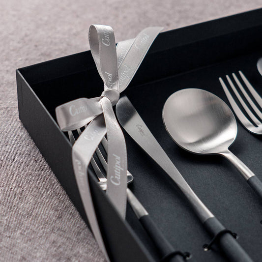 【正規取扱店】 クチポール GOA/ゴア ディナー 6本 ギフトセット ブラック シルバー