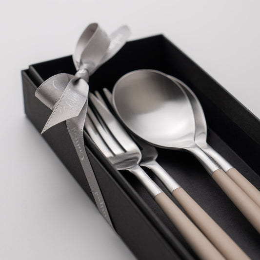 【正規取扱店】 クチポール MIO/ミオ ディナー 4本 ギフトセット アイボリー シルバー