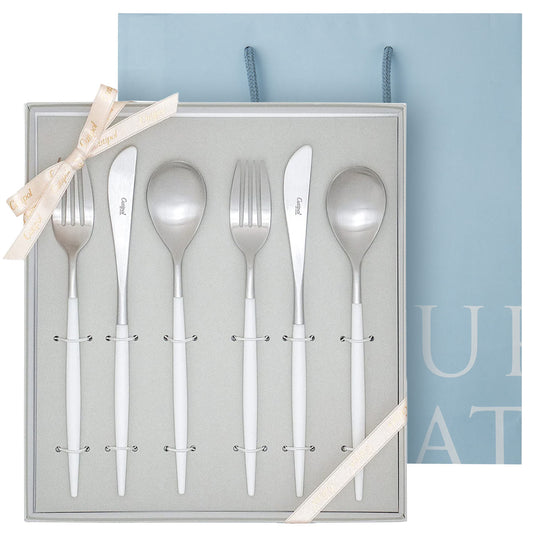 【正規取扱店】 クチポール MIO/ミオ ディナー 6本 ギフトセット ホワイト シルバー