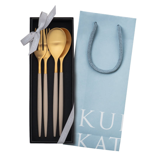 【正規取扱店】 クチポール MIO/ミオ ディナー 4本 ギフトセット アイボリー ゴールド