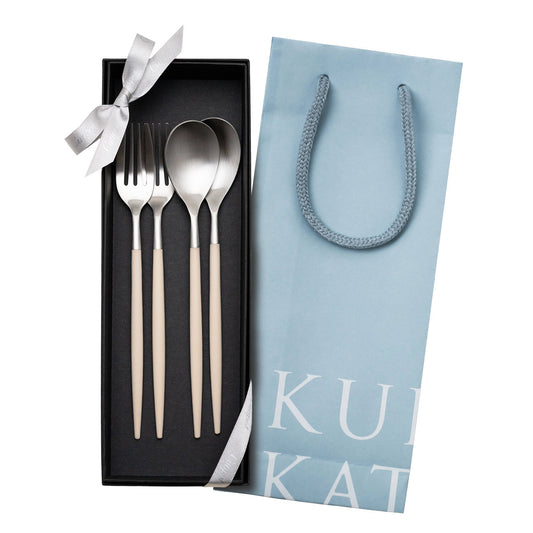 【正規取扱店】 クチポール MIO/ミオ デザート 4本 ギフトセット アイボリー シルバー