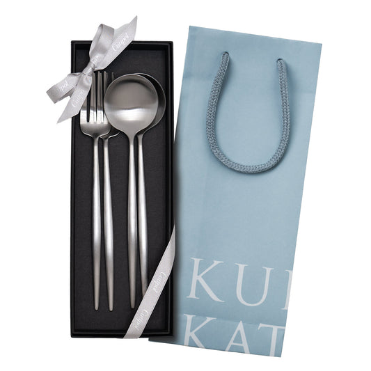 【正規取扱店】 クチポール MOON/ムーン ディナー 4本 ギフトセット マットシルバー