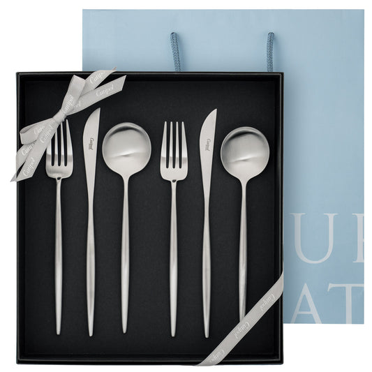 【正規取扱店】 クチポール MOON/ムーン ディナー 6本 ギフトセット マットシルバー