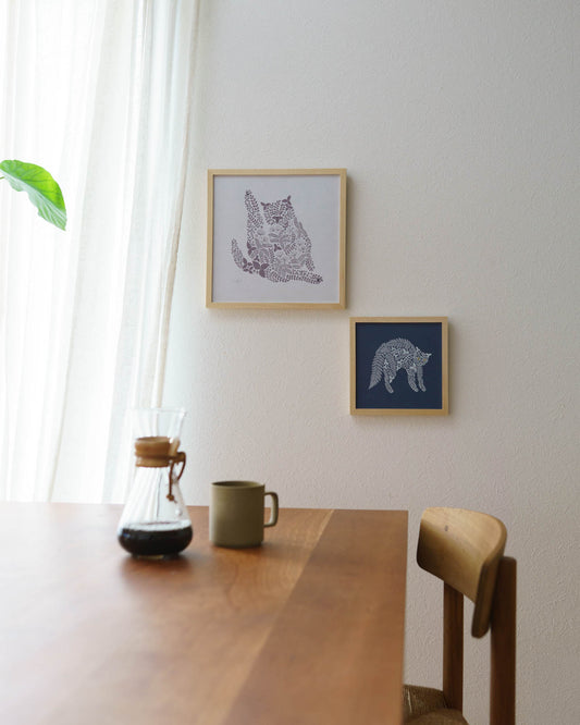 ねこくら×sotlight Fluffy CAT ポスター + フレーム 30 Grooming 毛づくろい