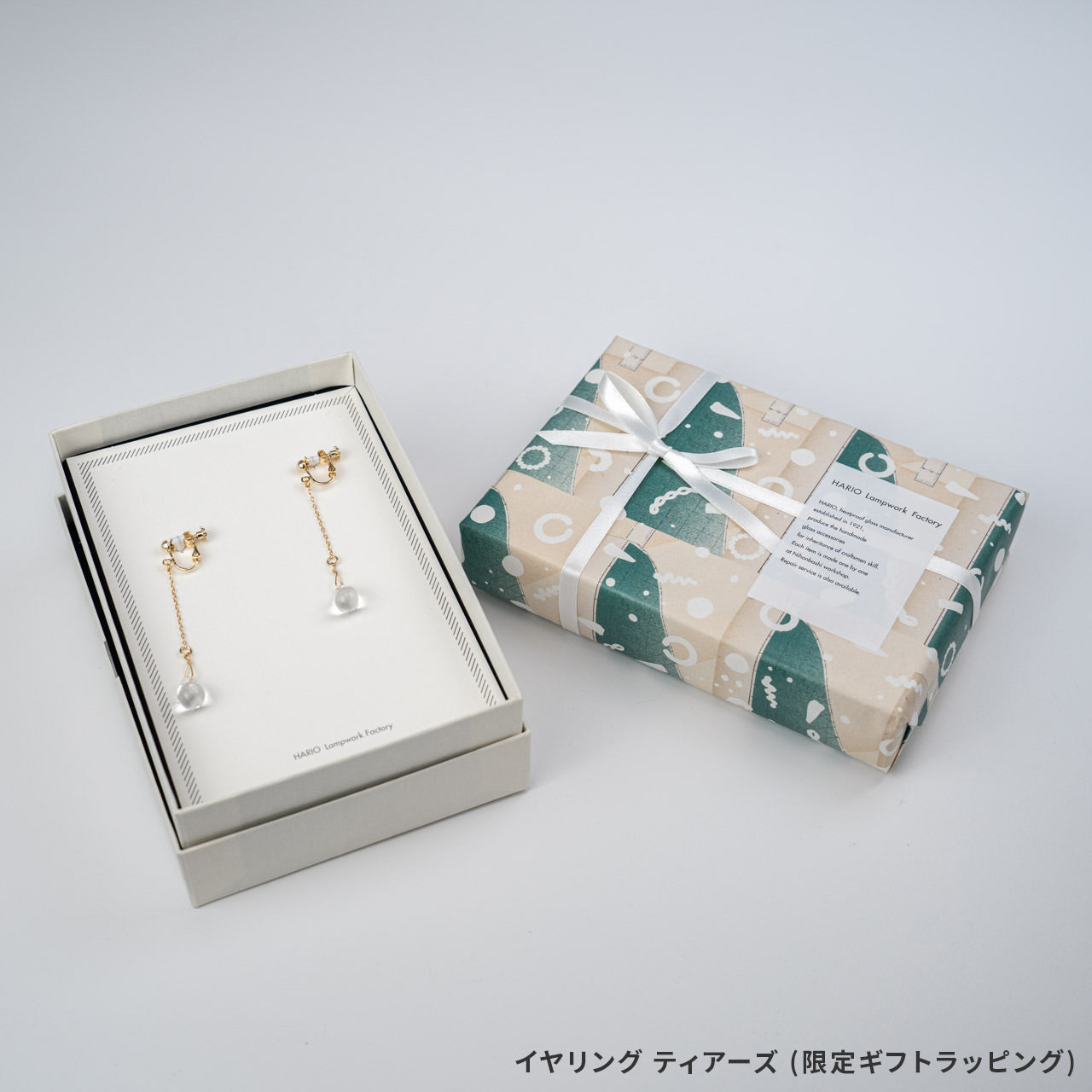 【リボンラッピング済み】HARIO lwf ティアーズ ピアス イヤリング ハリオランプワークファクトリー