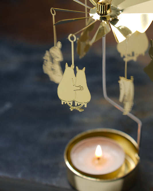 Pluto Design ロータリーキャンドルホルダー ムーミン80周年 ゴールド ティーライトキャンドル付き