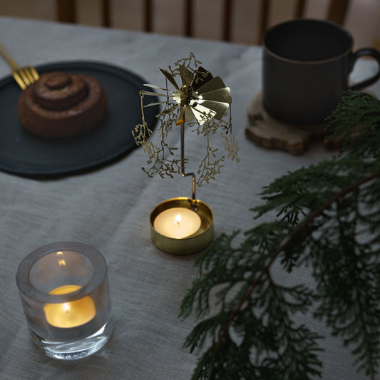 Pluto Produkter ロータリーキャンドルホルダー ヤドリギ ゴールド