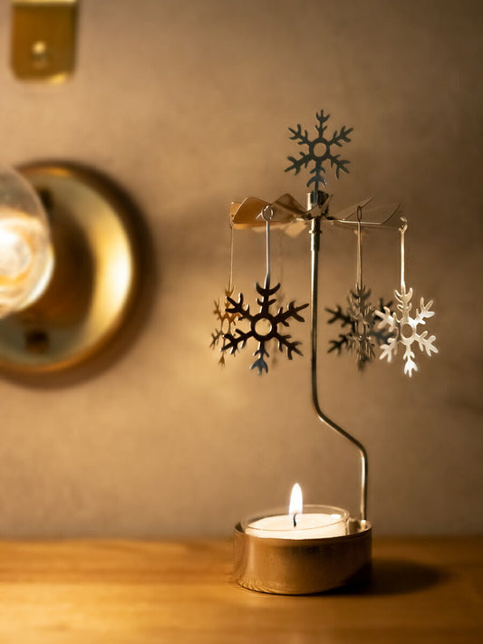 Pluto Produkter ロータリーキャンドルホルダー スノーフレーク シルバー