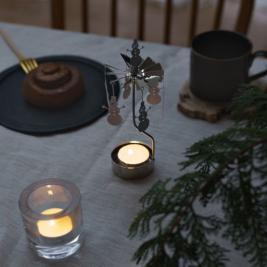 Pluto Produkter ロータリーキャンドルホルダー スノーマン シルバー