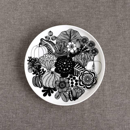 マリメッコ シイルトラプータルハ プレート 20cm 190 フィンランド独立100周年記念 ブラック marimekko SIIRTOLAPUUTARHA