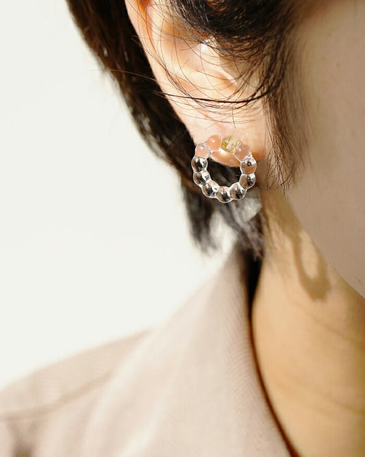 【リボンラッピング済み】HARIO lwf スモールサークル ピアス ハリオランプワークファクトリー