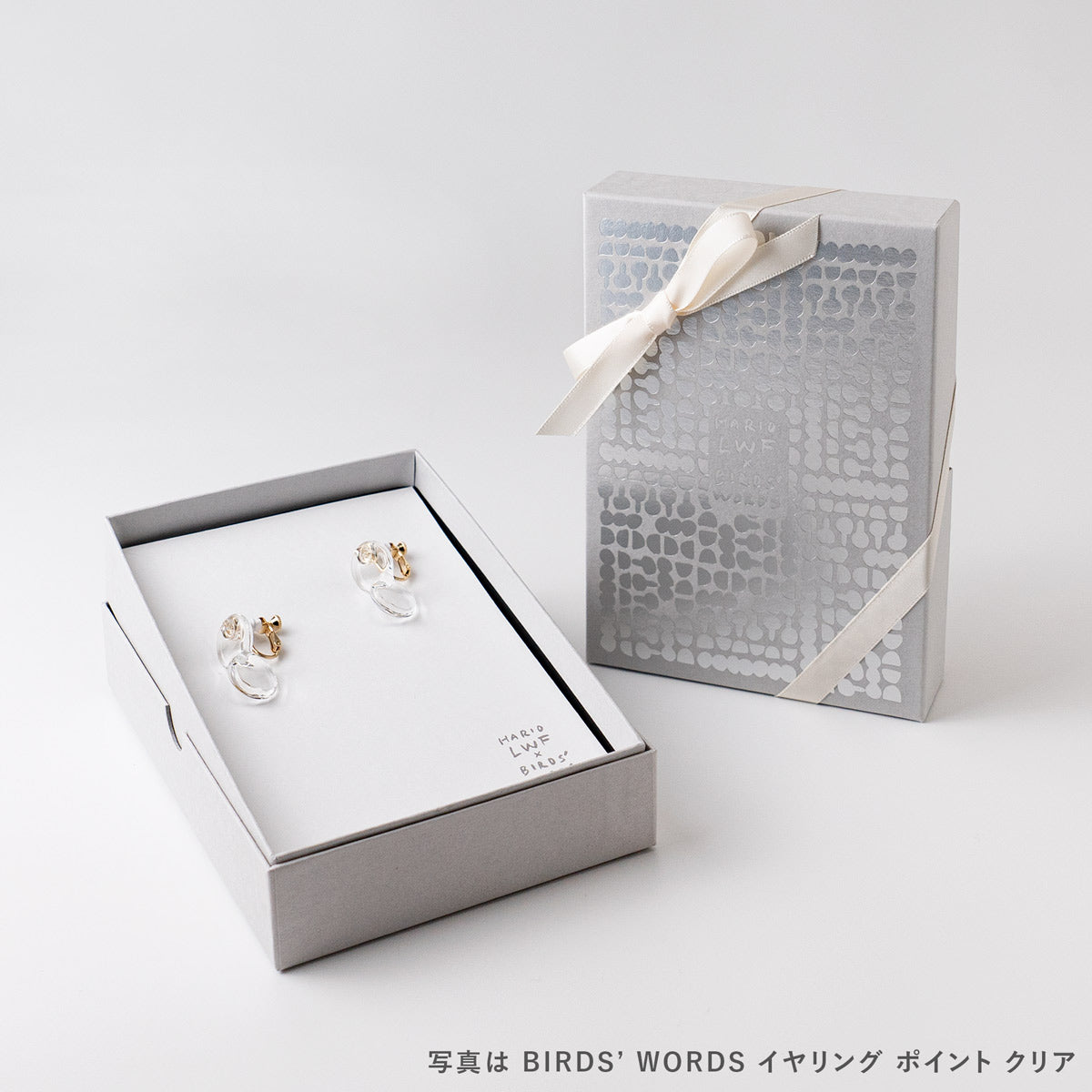 【リボンラッピング済み】HARIO lwf BIRDS' WORDS バースワーズ ポイント クリア ピアス イヤリング ハリオランプワークファクトリー