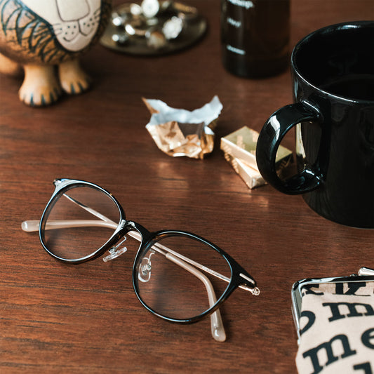 【交換無料】度数 0.5～ 7色 メタルセル＋クリアレンズのおしゃれな老眼鏡 アイウェアエア スカンディ ボストン 軽量 ブルーライトカット