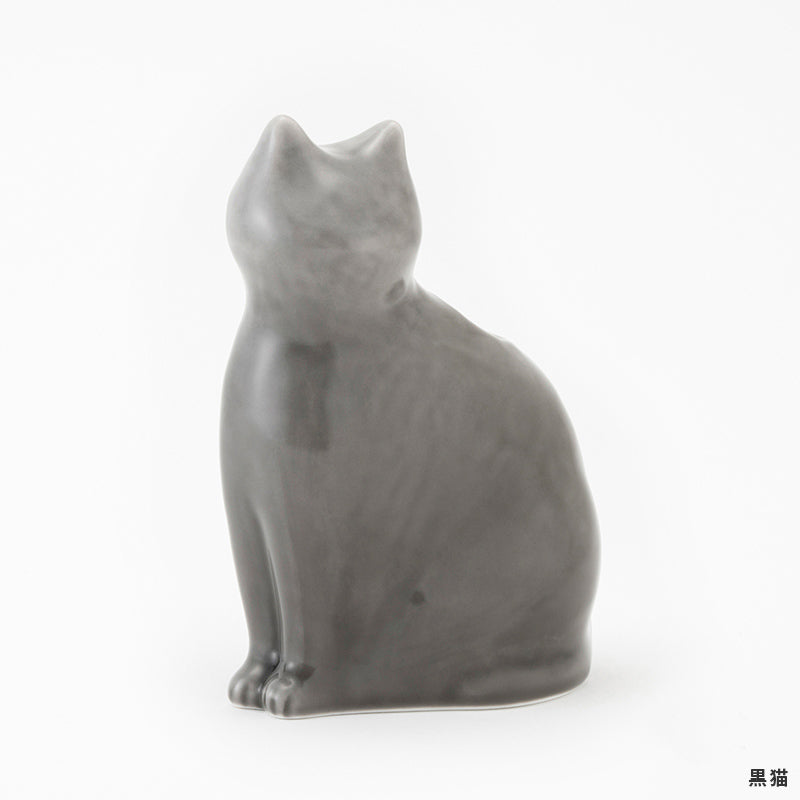 波佐見焼 猫 一輪挿し zen to JIKI NEKO 磁器猫 花瓶 ひがしちか｜ねこ