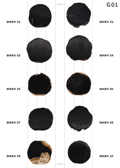 【100個体で選べる】 amabro WOOD COASTER Black  珪化木 コースター