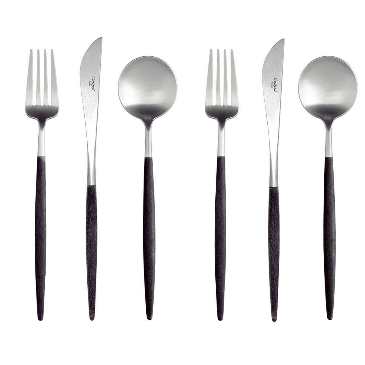 【正規取扱店】 クチポール GOA/ゴア ディナー 6本セット ブラック シルバー