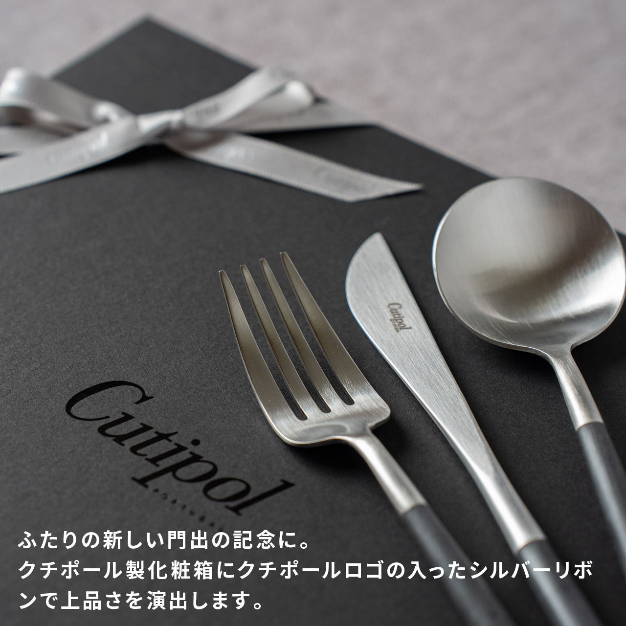 しなたん　クチポール　GOAブラック＆シルバー　ディナー＆デザート×各１ ディナー6本 ブラックシルバー | GOA ギフトセット | クチポール