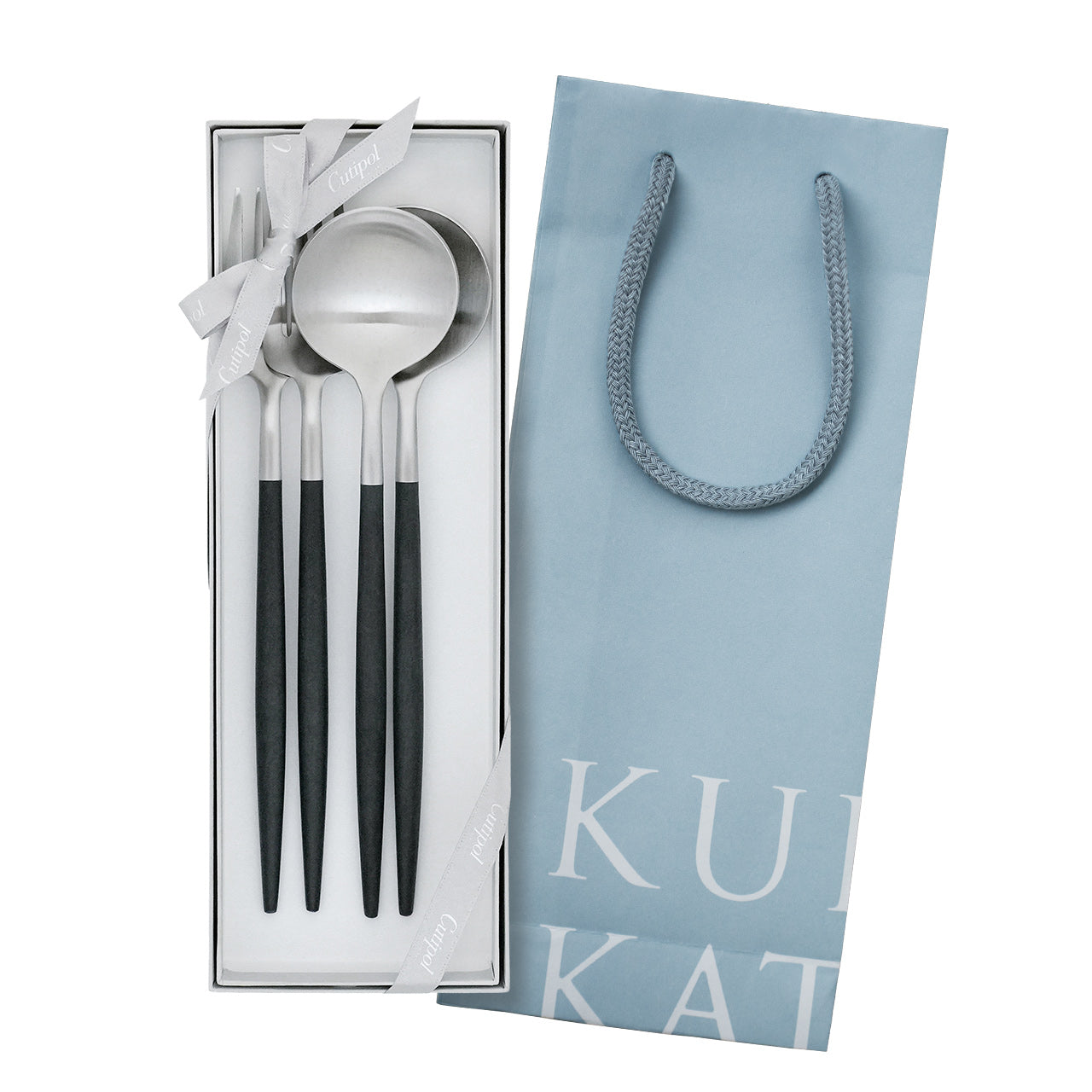 【正規取扱店】 クチポール GOA/ゴア ディナー 4本セットギフトセット ブラックシルバー  白化粧箱