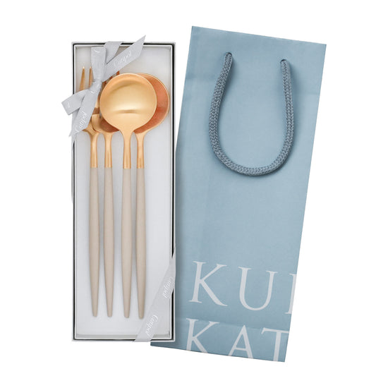 【正規取扱店】 クチポール GOA/ゴア ディナー 4本 ギフトセット アイボリー ゴールド 白化粧箱