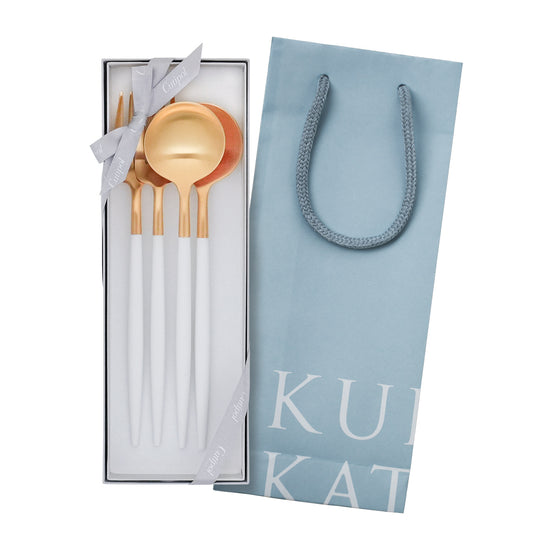 【正規取扱店】 クチポール GOA/ゴア ディナー 4本 ギフトセット ホワイト ゴールド 白化粧箱