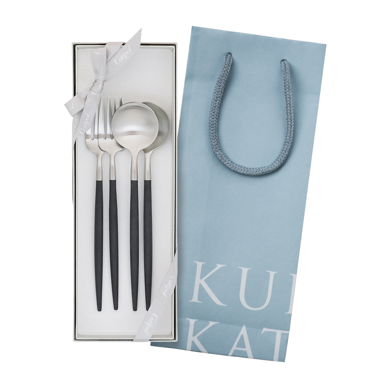 【正規取扱店】 クチポール GOA/ゴア デザート 4本 ギフトセット ブラック シルバー 白化粧箱