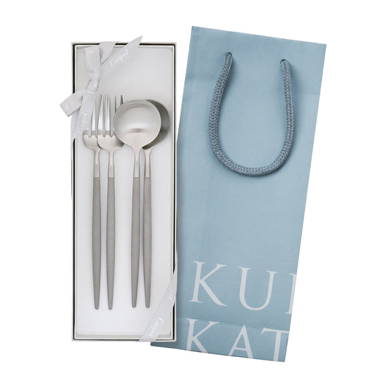 【正規取扱店】 クチポール GOA/ゴア デザート 4本 ギフトセット ウォームグレー シルバー 白化粧箱