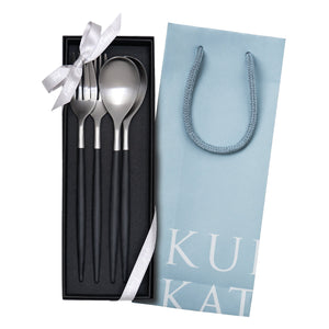 クチポール MIO/ミオ ディナー 4本 ギフトセット ブラックシルバー