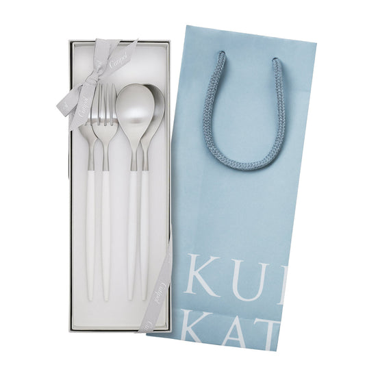 【正規取扱店】 クチポール MIO/ミオ デザート 4本 ギフトセット ホワイト シルバー 白化粧箱