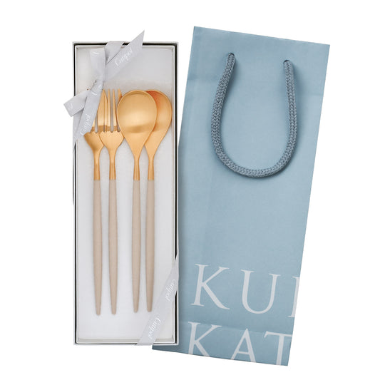 【正規取扱店】 クチポール MIO/ミオ デザート 4本 ギフトセット アイボリー ゴールド 白化粧箱