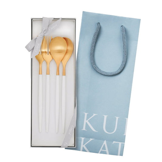 【正規取扱店】 クチポール MIO/ミオ デザート 4本 ギフトセット ホワイト ゴールド 白化粧箱