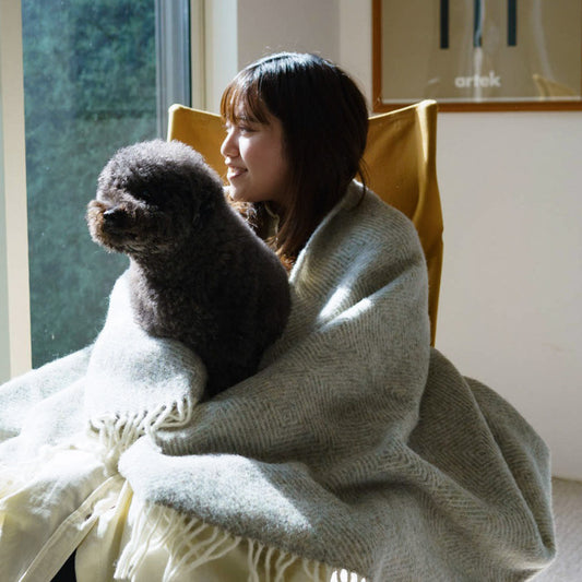 クリッパン リサイクルウール スロー グースアイ 130×200cm