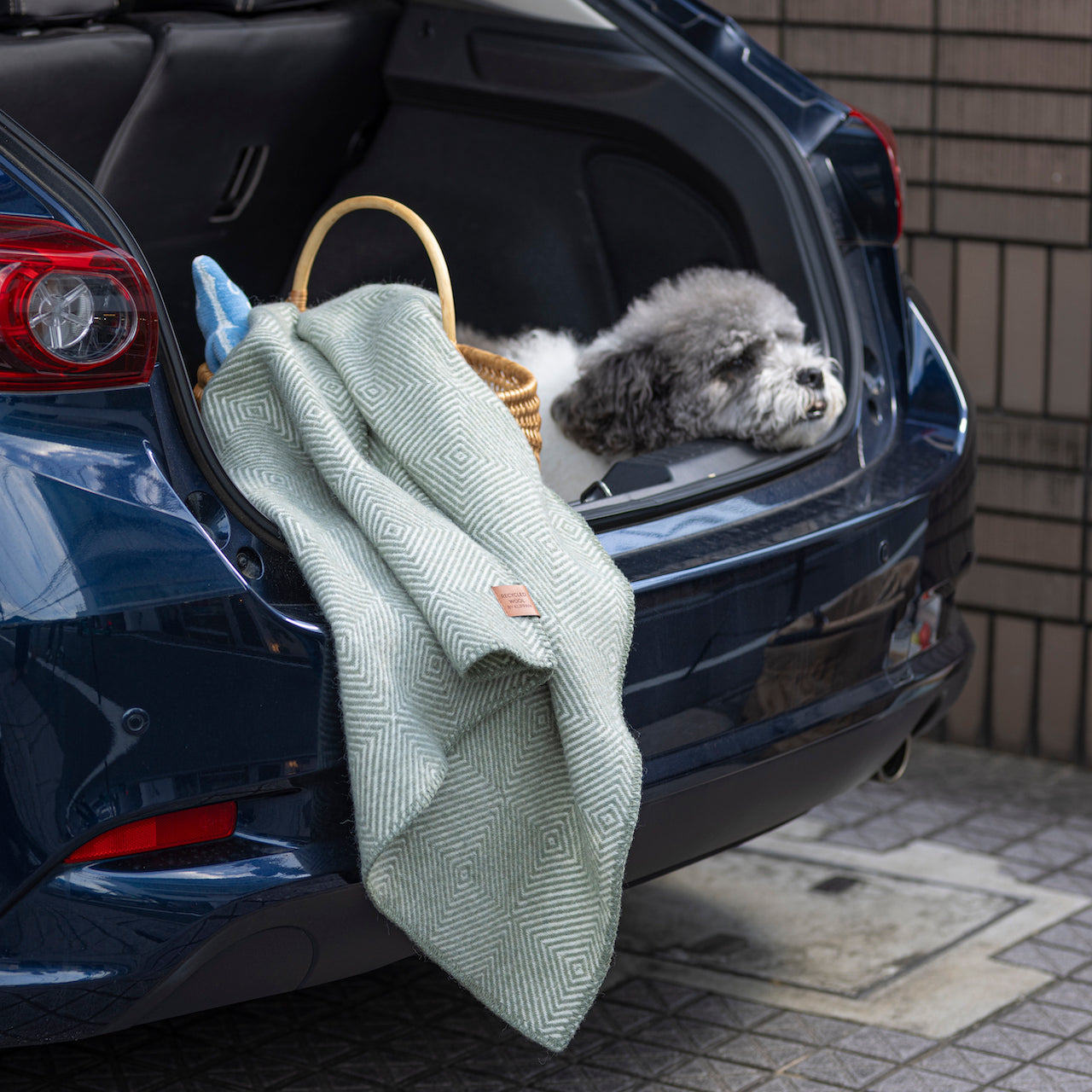 クリッパン リサイクルウール ハーフスロー グースアイ MIDI 90×130cm