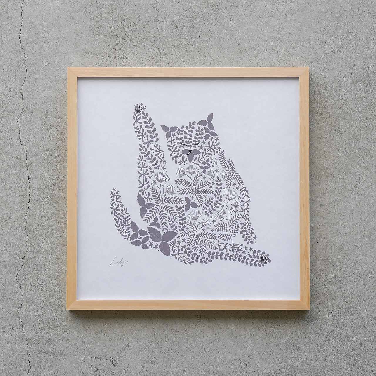 ねこくら×sotlight Fluffy CAT ポスター + フレーム 30 Grooming 毛づくろい