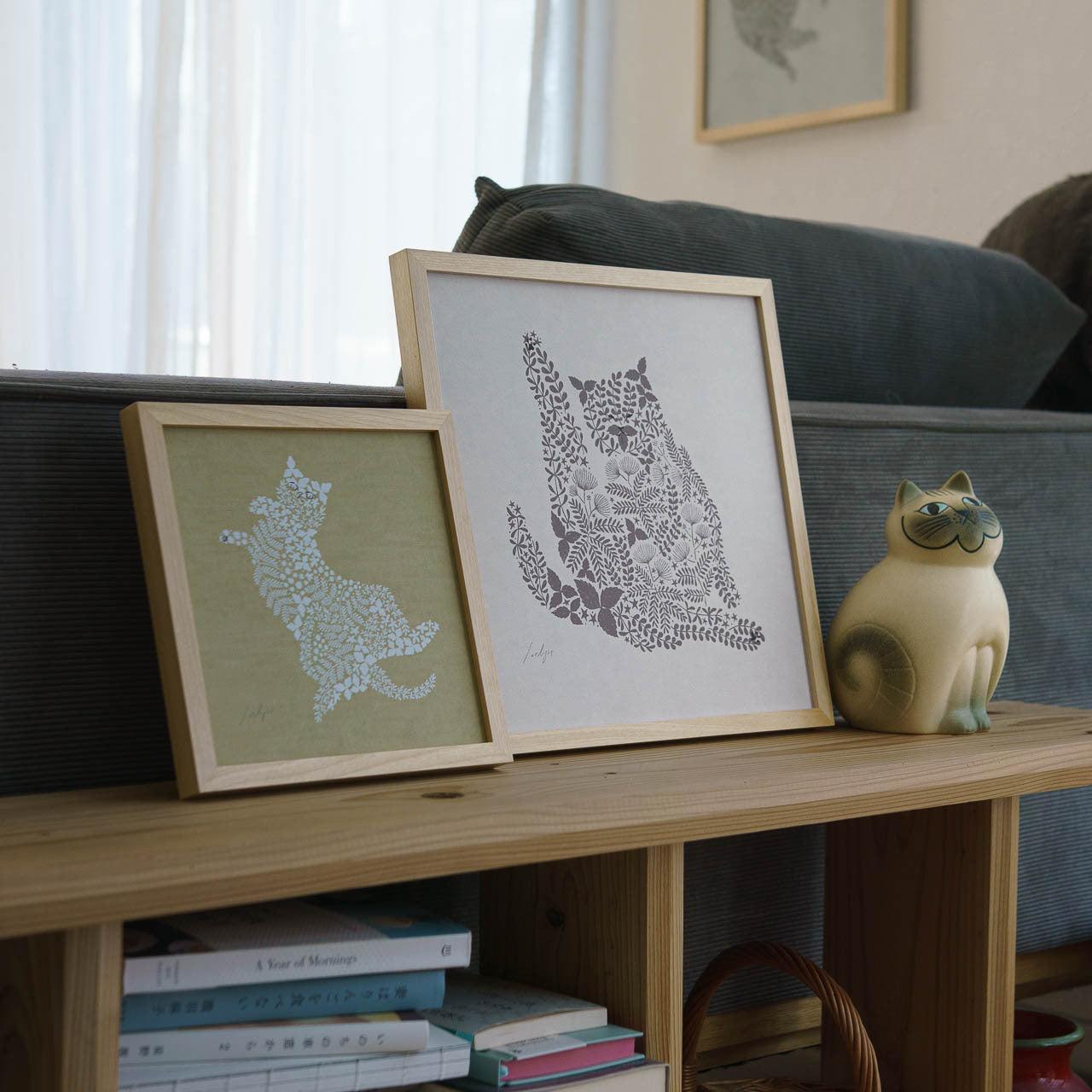 ねこくら×sotlight Fluffy CAT ポスター + フレーム 30 Grooming 毛づくろい