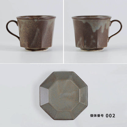 【個体で選べる】カップ&ソーサー グレー Ancient Pottery