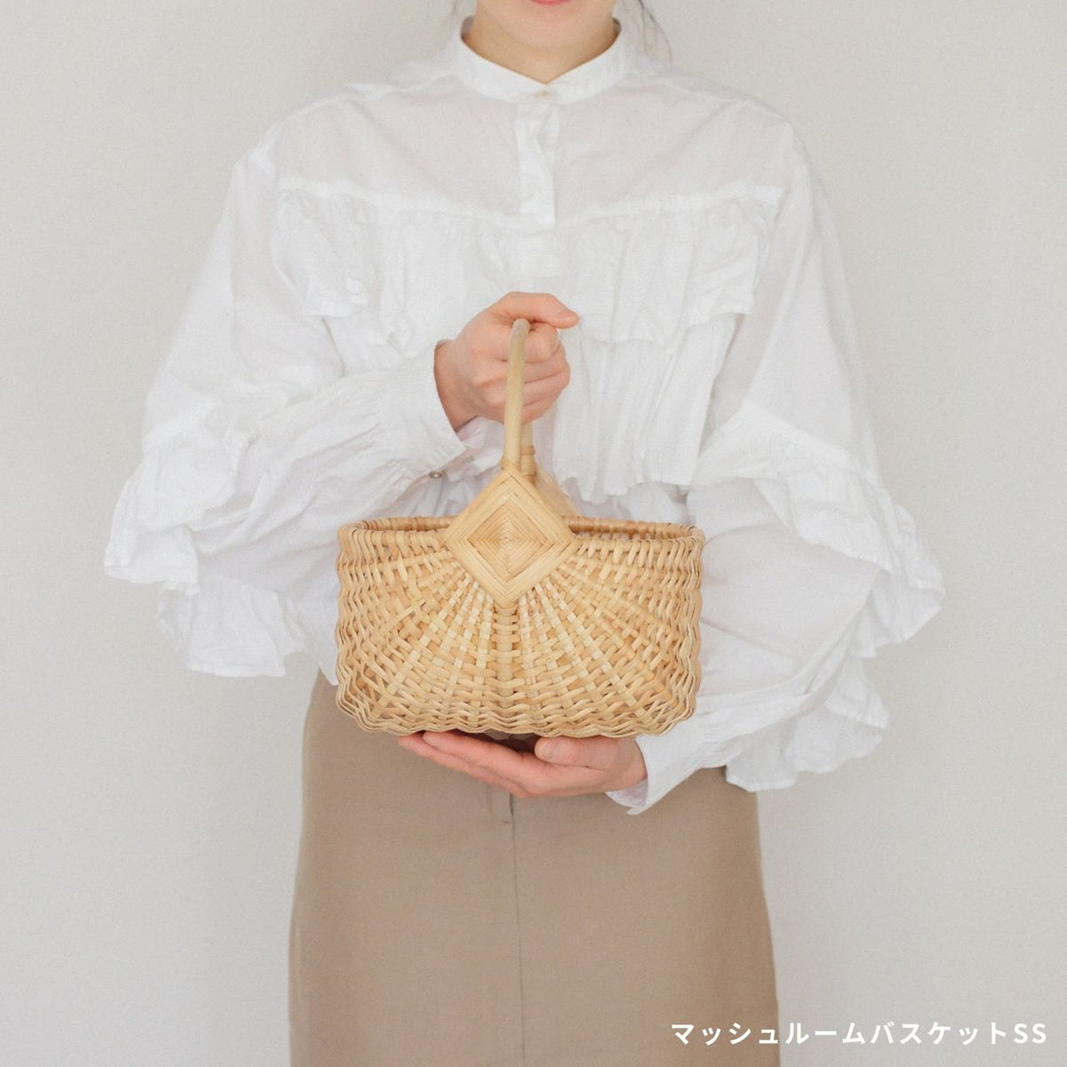 【数量限定】 PINUMU PASAULE ラトビア製 マッシュルームバスケット S/SS
