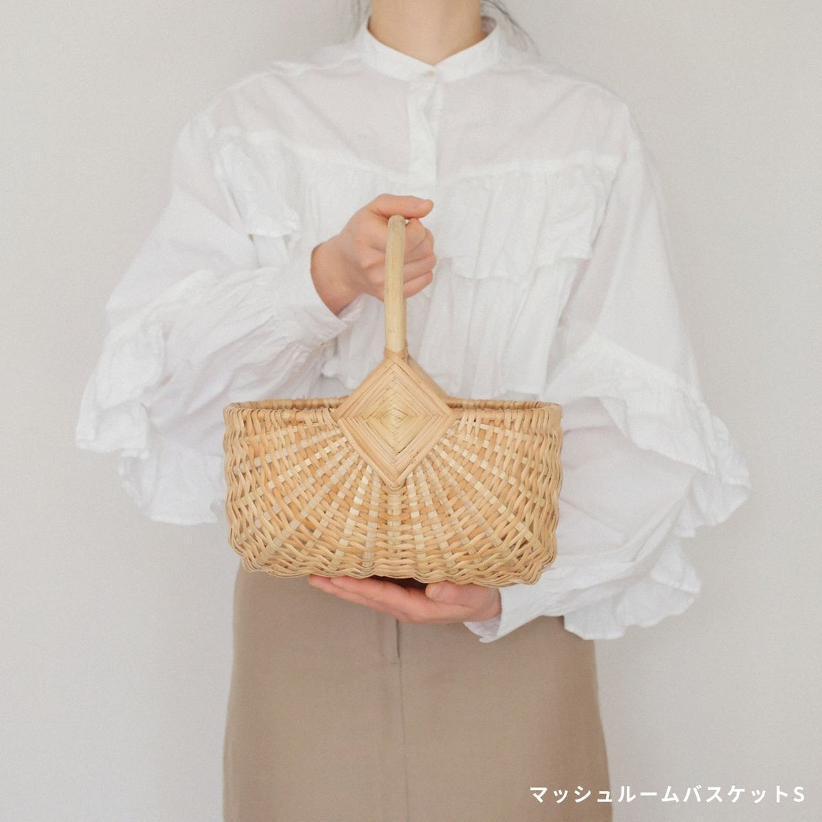 【数量限定】 PINUMU PASAULE ラトビア製 マッシュルームバスケット S/SS